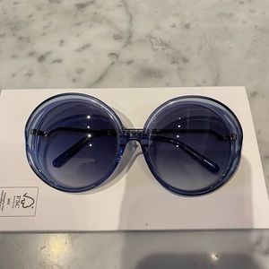 Chloe Sunglasses - rare navy with gradient blue lenses